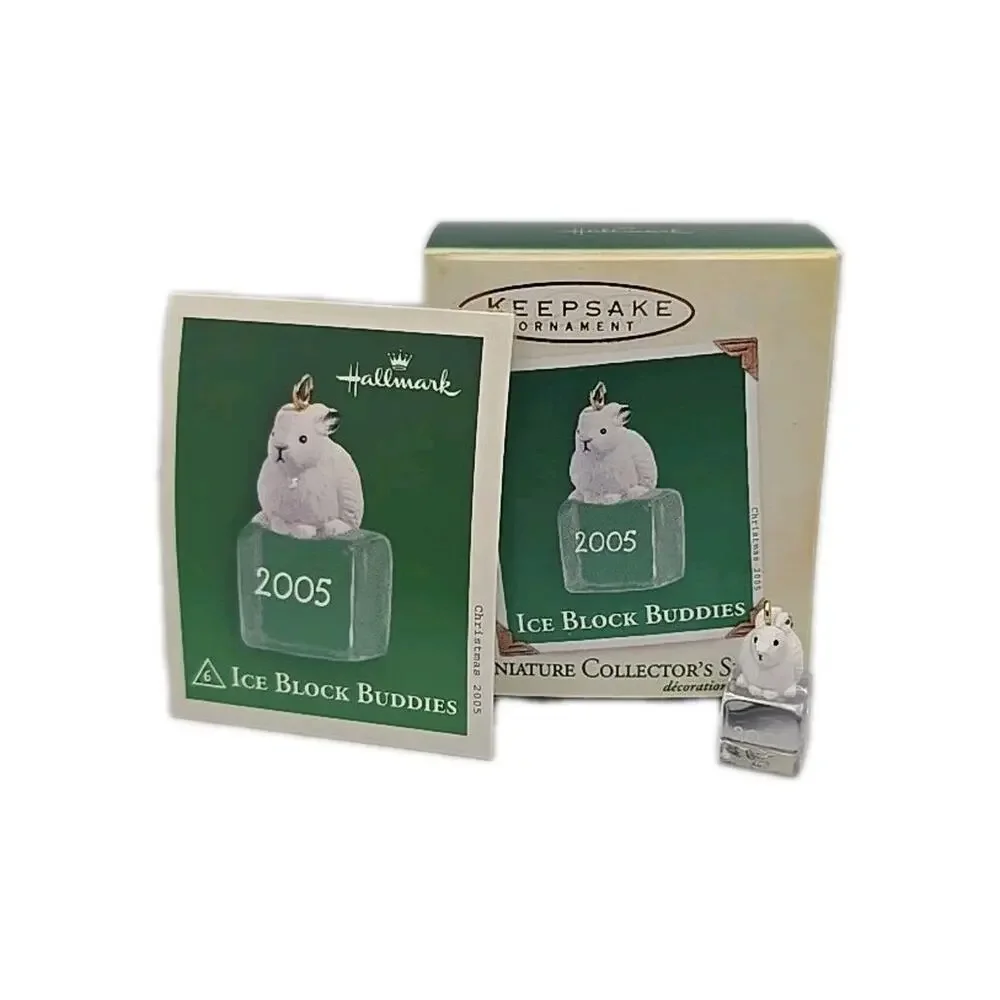 2005 Hallmark Ice‎ Block Buddies Miniature Ornament Bunny Rabbit U65/8972